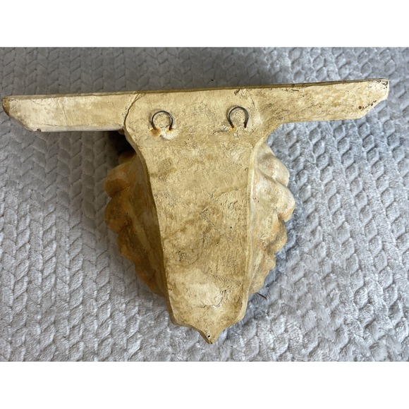 Vintage Plaster Shell Wall Sconce Bracket Shelf 8in x 11in Mid Century - Picture 5 of 9